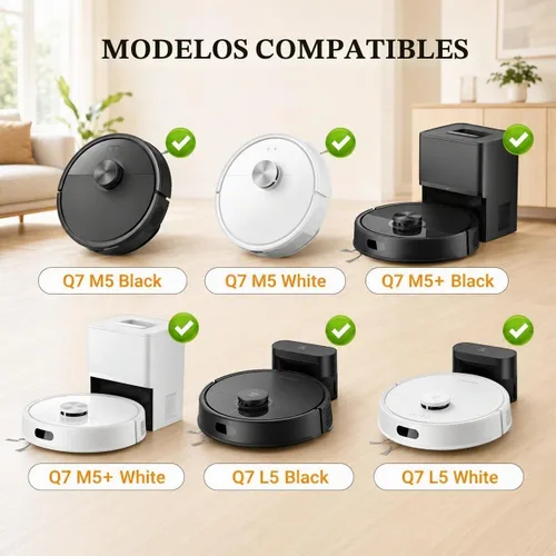 Vista 2 de Kit de piezas de repuesto para Roborock Q7 M5, Q7 L5, Q7 M5+, Q7 L5+, accesorios de robot de vacío serie Q7 L5+, 1 cepillo de rodillo principal, 4