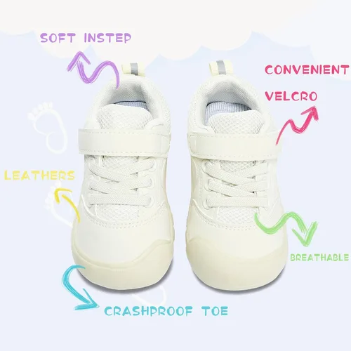 Vista 2 de SOPMDH Zapatos para niños y niñas, zapatos transpirables para caminar, ligeros, antideslizantes, para recién nacidos, zapatos planos 6, 9, 12, 18