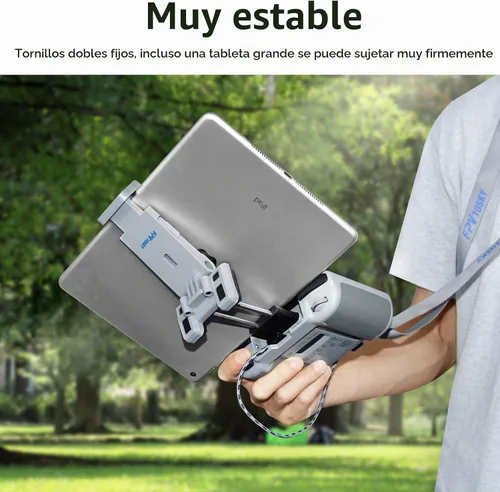 Vista 4 de Soporte para tablet sin desmontaje para DJI Flip/Neo/Mini 4K/2 SE/Air 3/Mini 5/4/3 Pro, soporte plegable para iPad de 7 a 12 pulgadas, paquete