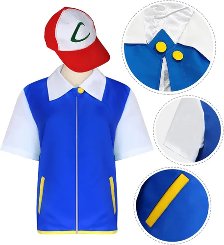 Vista 3 de Laahoem Conjunto de sudadera con capucha unisex de anime para cosplay chaqueta y guantes