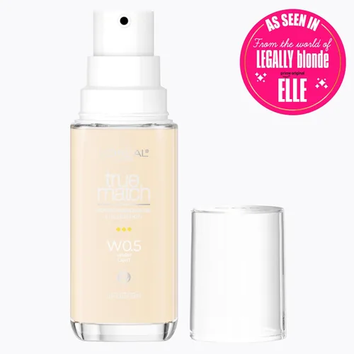 Vista 192 de L'Oreal Paris True Match - Base líquida supermezclable, maquillaje de base líquida de cobertura media, C0.5, ligero, 1 onza líquida