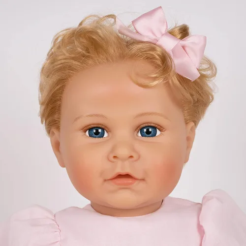 Vista 3 de Paradise Galleries Muñeca realista Reborn Baby Karen Scott Sculptor Designer Collection Muñeca de 20 pulgadas con vestido rosa con volantes, regalo