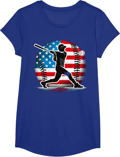 Vista 4 de Camiseta de jugador de béisbol estadounidense con bandera de Estados Unidos