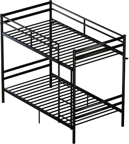 Vista 7 de Bellemave Convertible Twin Over Twin Metal Bunk Bed Frame, Heavy Duty Bunk Bed with Guardrails & Ladder for Kids Teens Adults, Black