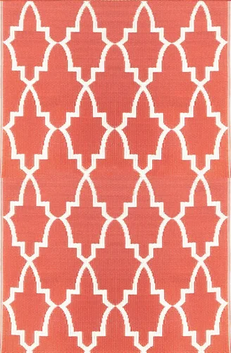 Vista 19 de Mad Mats® Alfombra geométrica para exteriores, tapete de plástico reversible (4 x 6 pies, tejido de cesta, piedra blanca)