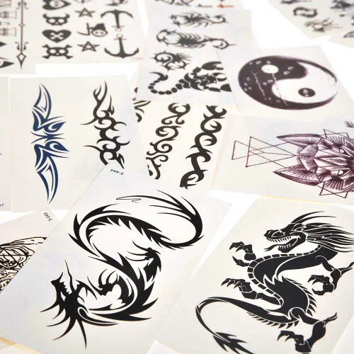 Vista 7 de PowerTRC Tatuajes temporales para adultos y niños Tatuajes falsos temporales impermeables Muchos diseños y símbolos diferentes