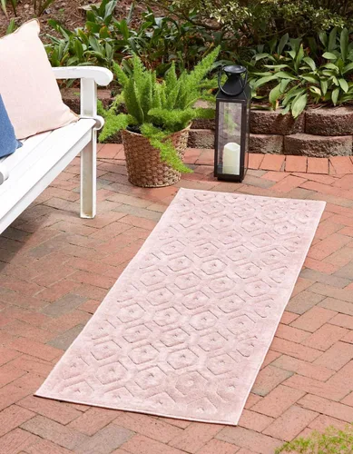 Vista 36 de Unique Loom Outdoor Trellis Textured Collection - Alfombra espacial (2 x 3 pies, rectangular, aguamarina y marfil)