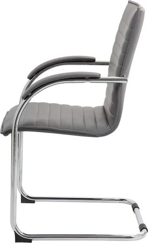 Vista 5 de Boss Office Products Boss Caressoftplus - Silla auxiliar de vinilo con marco cromado, (juego de 2), color gris