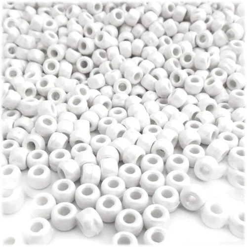 Vista 6 de The Crafts Outlet 1,000pc de plástico redondo opaco pony perlas 0.354x0.236 in (negro)