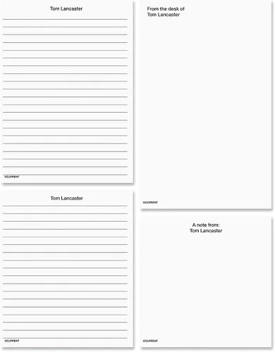 Vista 14 de Current Juego de 4 bloc de notas personalizado con inicial, juego de 4 blocs de 100 hojas, varios tamaños, ideal para listas de compras, listas