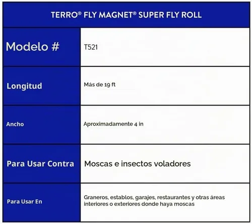Vista 5 de Terro T521 Super Fly Roll - Trampa para moscas con imán, color blanco
