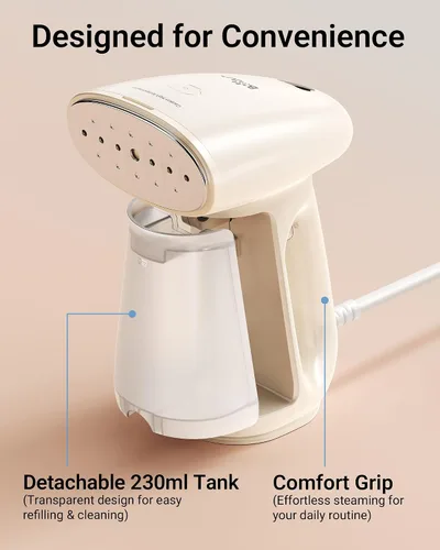 Vista 8 de Bear Vaporizador para ropa, vaporizador de ropa de mano, vaporizador de ropa de 1300 W de potencia fuerte con tanque de 7.8 fl oz, calentamiento