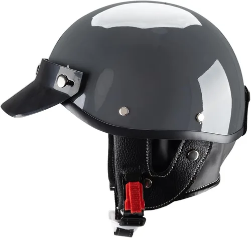 Vista 5 de Medio casco de motocicleta retro abierto medio casco casco de motocross para ciclismo, motocross, crucero, bicicleta, scopper, para hombres