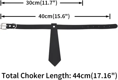 Vista 4 de FM FM42 Multicolor PU cuero simulado 6.7 in longitud collar de corbata collar gargantilla
