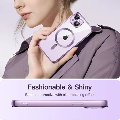 Vista 7 de JETech Funda transparente suave para iPhone 14 Plus de 6.7 pulgadas, protección completa para lente de cámara, compatible con carga inalámbrica