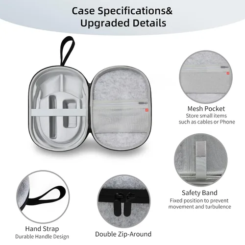 Vista 2 de Carrying Case Compatible for Apple Vision Pro, Hard Felt Case for VR Game Headset, Waterproof Shockproof Scratch Proof Protective Case for Apple