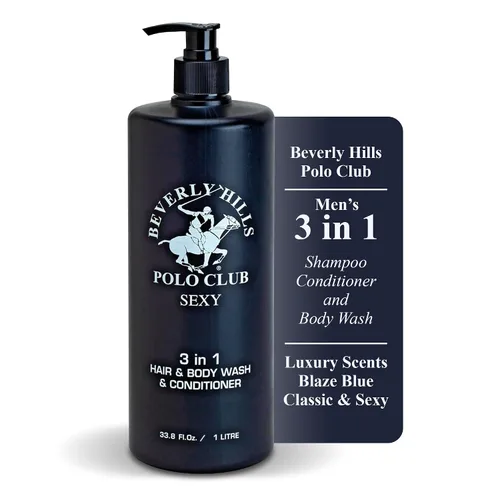 Vista 8 de Beverly Hills Polo Club Champú acondicionador 3 en 1 para hombre Blaze Scent Frescura premium durante todo el día y aseo de lujo vigorizante
