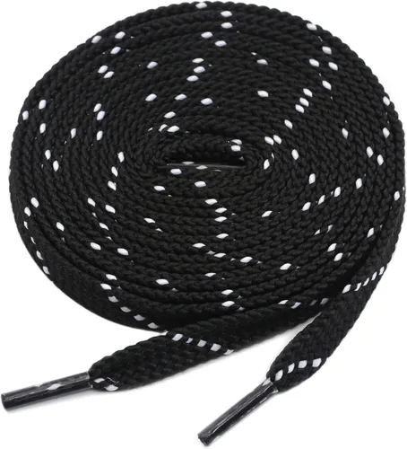 Vista 3 de DANHUA - Cordones de zapato plano multicolor con punto de sarga grueso y encaje, 2 pares