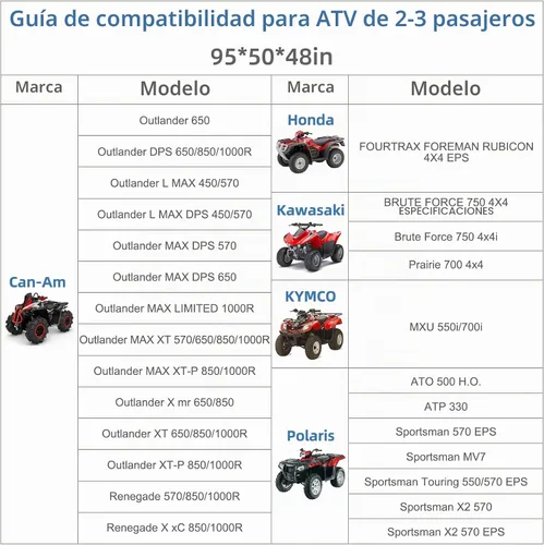 Vista 7 de Cubierta para ATV, 600D impermeable y resistente al viento, cubierta de 4 ruedas, cubierta cuádruple para Polaris Yamaha Suzuki Honda