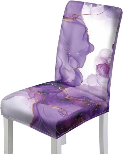 Vista 8 de HUGS IDEA Christmas Seat Covers for Dining Room Chairs Set of 6 Music Notes Stretch Chair Slipcovers Protector Removable and Washable Kitchen Dining