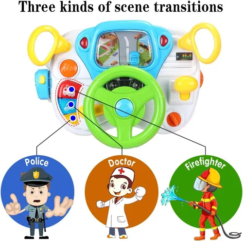 Vista 4 de AMOSTING Juguetes de Montar de Simulación y Juego para Niños Pequeños y Niñas Aprendizaje y Educativo Autos de Juguete de Conductor Bebé para Niños