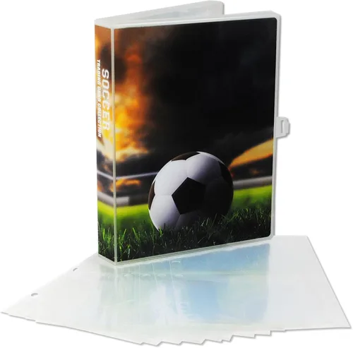 Vista 11 de UniKeep Mini estuche de almacenamiento con temática deportiva para tarjetas intercambiables, incluye 25 páginas de carga superior, ideal