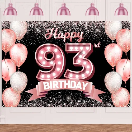 Vista 65 de Cartel de feliz cumpleaños décimo oro rosa, telón de fondo, saludos a 10 años, globos de confeti, decoración temática para niñas de 10 años