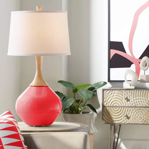Vista 20 de Color + Plus Wexler 31" White Shade Mellow Coral Pink Table Lamp