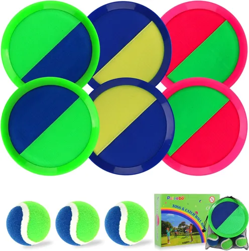 Vista 9 de Juego de pelota de captura para niños, juguetes de playa, juegos de lanzamiento y captura de césped en el patio trasero, versión mejorada, lanzar