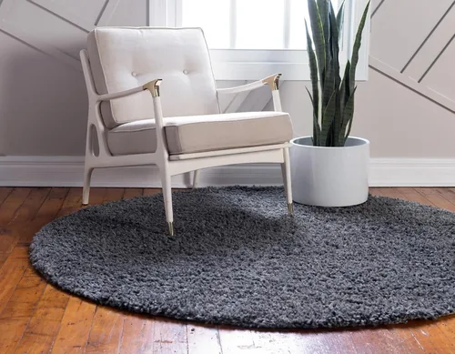 Vista 537 de Unique Loom Colección Davos Shag - Alfombra Lino