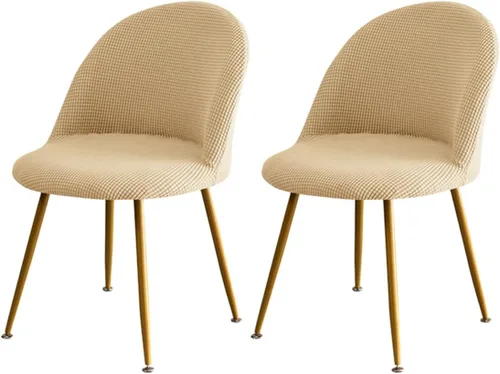 Vista 9 de Paquete de 2 fundas de elastano sin brazos de mediados de siglo para silla con respaldo corto para sala de estar y cocina