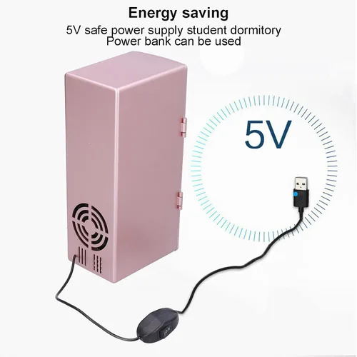 Vista 5 de Mini refrigerador – Mini refrigerador portátil con cable USB de 3.9 ft y almohadilla de silicona, refrigerador compacto para el hogar, dormitorio