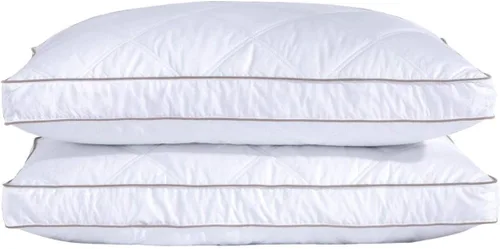 Vista 16 de puredown Almohadas de plumas de ganso y plumón, almohadas de lujo premium con funda 100% algodón, paquete de 2, tamaño estándar, 20 x 26 pulgadas