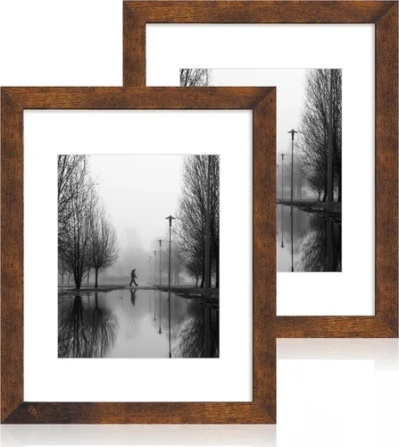 Vista 33 de iRahmen - Juego de 2 marcos de fotos de 4 x 6, marco de madera negro con cristal de alta definición, para mostrar fotografías de 3.5 x 5
