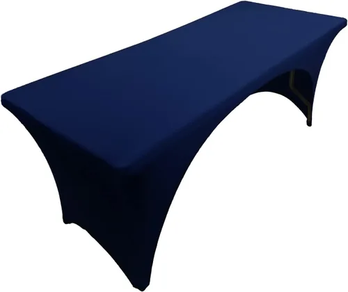 Vista 11 de Mantel de elastano color burdeos de 6 pies para mesa plegable rectangular ajustable