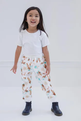 Vista 2 de Disney Princess Frozen Moana Belle Rapunzel Jasmine Ariel Cenicienta Paquete de 2 pantalones para niños pequeños a niños grandes