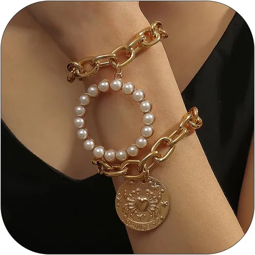 Vista 116 de Long tiantian Pulsera de oro gruesa para mujer, pulseras de oro delicadas, pulseras para mujer, pulseras apilables de eslabones de cadena