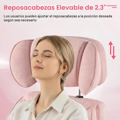 Vista 5 de HOFFREE - Silla cruzada con ruedas para juegos, lectura, trabajo (rosa)
