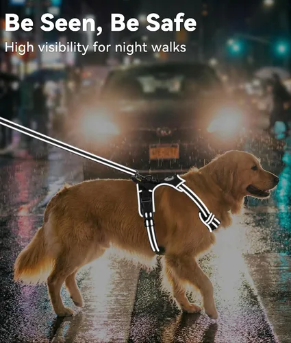 Vista 5 de Joytale Arnés sin tirones para perros pequeños, chaleco reflectante para mascotas con clip frontal, arnés acolchado suave ajustable con asa de fácil