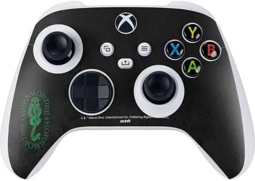 Vista 7 de Skinit Calcomanía para juegos compatible con el controlador Xbox Series S – Diseño oficial de Wizarding Worlds Harry Potter Deathly Hallows Symbol