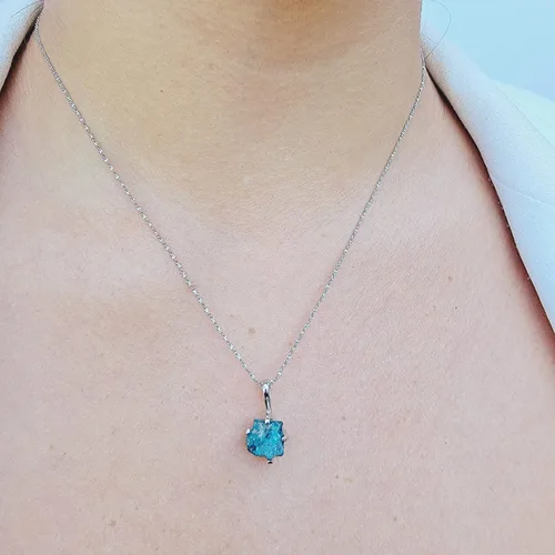 Vista 111 de Juego de joyas de piedras preciosas crudas reales con plata de ley 925 chapada en oro real, collar y aretes de piedra natal, regalo para ella por