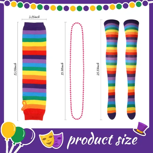 Vista 3 de SATINIOR 6 Pieces 4th of July Women 80s Costume Rainbow Pride Accessories Set
