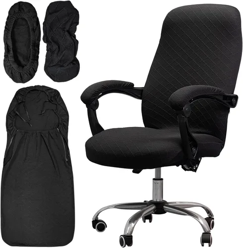Vista 15 de Melaluxe Funda para silla de oficina con fundas para reposabrazos, funda elástica universal para silla de escritorio, fundas para silla