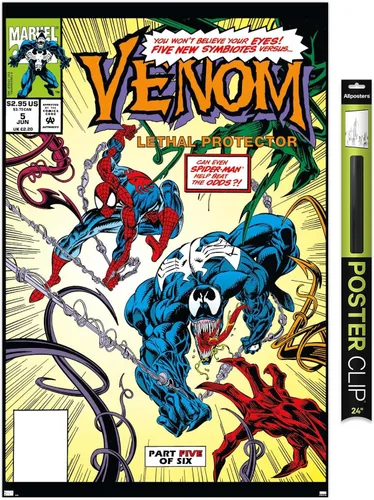 Vista 13 de Trends International Marvel Comics - Póster de pared Venom: Lethal Protector #5, 22.4 pulgadas de largo x 14.7 W, versión enmarcada de madera
