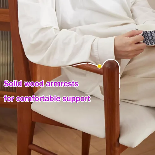 Vista 5 de Sillas de comedor tapizadas, silla de cocina con respaldo, silla de sala de estar con brazos versátil asiento de comedor de granja, sillas