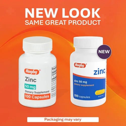 Vista 3 de Rugby Zinc 50mg - Suplemento dietético diario sin gluten para apoyo inmunológico, 100