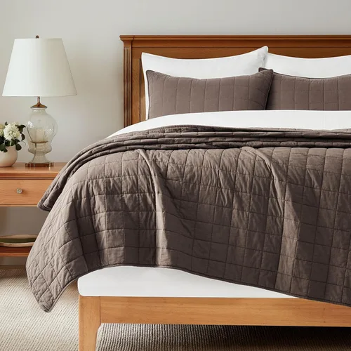 Vista 17 de EVERGRACEHOME - Juego de edredón de punto de caja 100% algodón, tamaño Queen, abedul Garment-Washed Softness, Lightweight All-Season Warmth, Cozy