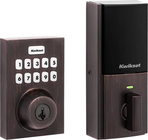 Vista 15 de Kwikset Home Connect 620 - Cerradura inteligente de pestillo con tecnología Z-Wave, funciona con Ring Alarm, Samsung SmartThings y más, requiere