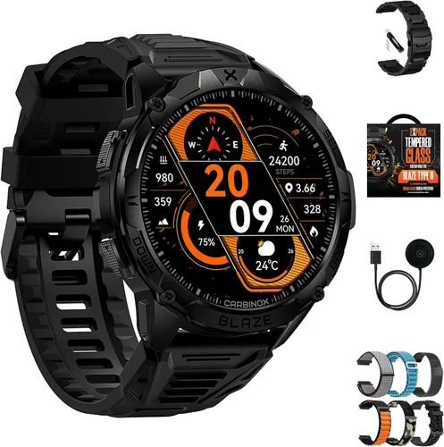 Vista 11 de CARBINOX Blaze Reloj Inteligente con GPS – Rastreadores de Fitness Resistentes, Resistente al Agua IP69K, 170+ Modos Deportivos, Gorilla Glass