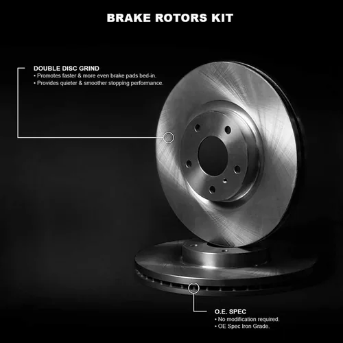 Vista 4 de R1 Concepts Kit de rotor de freno delantero Rotores de freno, disco de freno, compatible con Nissan Frontier 1998-2015, NP300
